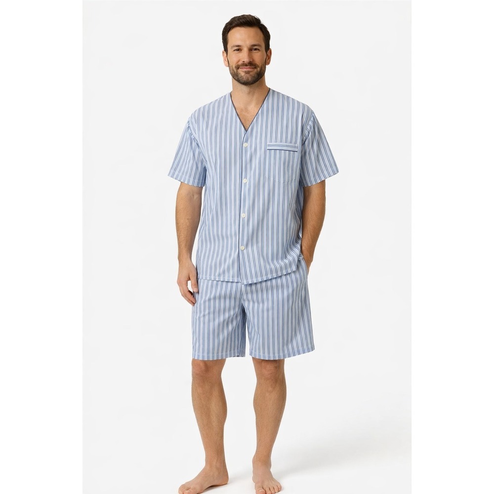 Puritan Mens Pajama 2 Piece Set Short Sleeve W/ Short Sleepwear Size XL NWT